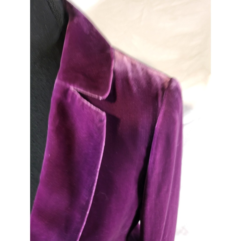 Boden Velvet Blazer Size 6 Fuchsia Prince Purple Goth Romance - Picture 3 of 8